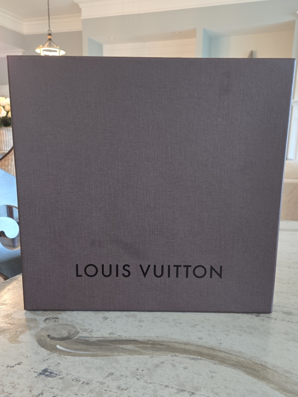 Louis Vuitton Box in Dark Brown w/Black Logo 14" x 13.5" x 2.5"